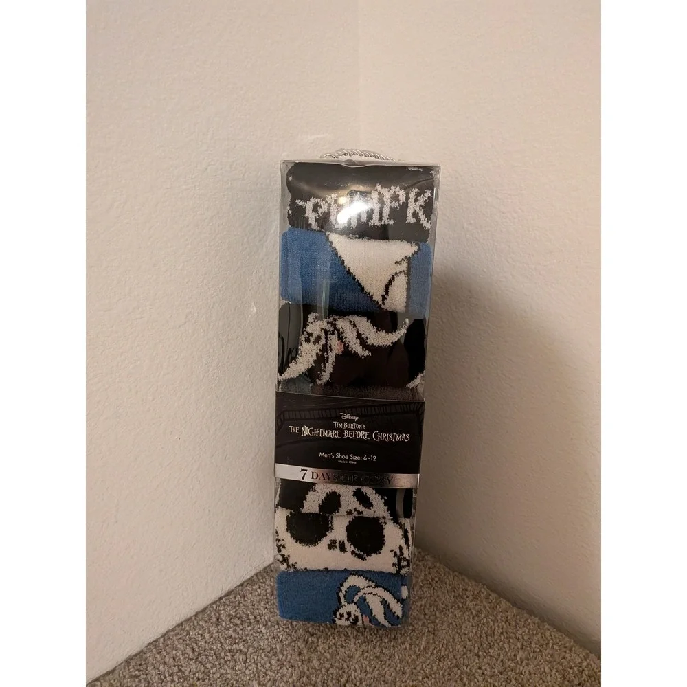 Disney Nightmare Before Christmas Socks‎ 7 Days of Cozy Mens 6-12 NEW
